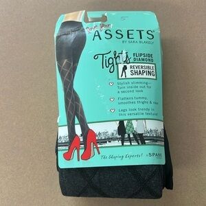 SPANX Size 5 Flip side Black  Diamond Reversible Shaping Tights